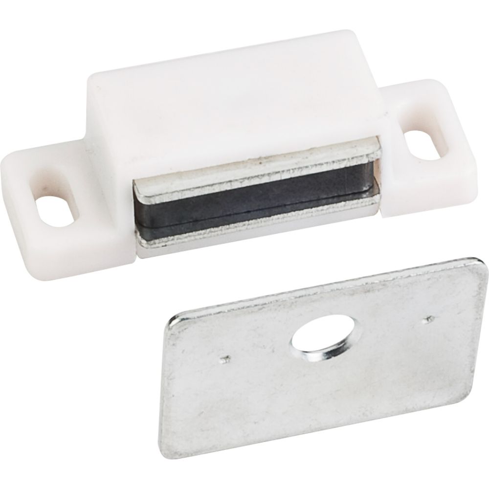 Hardware Resources 50630 15 lb White Single Magnetic Catch with Zinc Strike