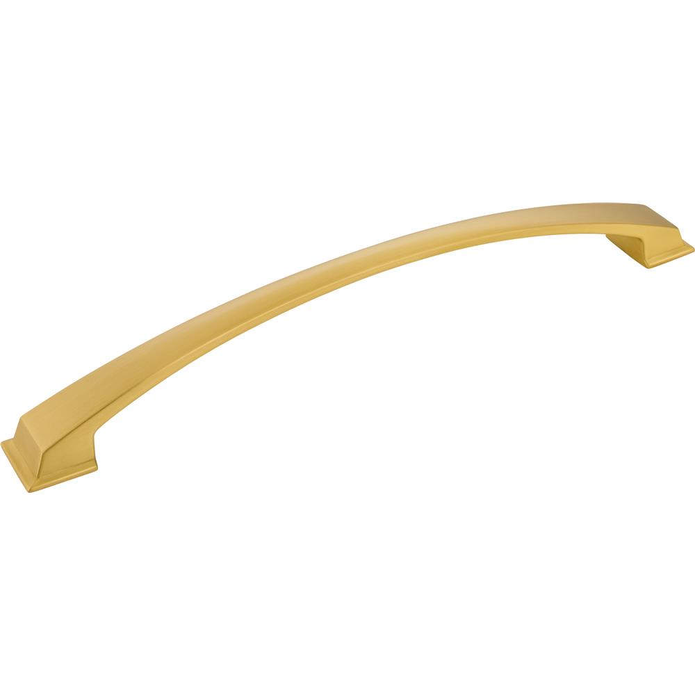 Jeffrey Alexander by Hardware Resources Roman Cabinet Pull 13-5/8" Overall Length Cabinet Pull, 12" Center to Center in Brushed Gold