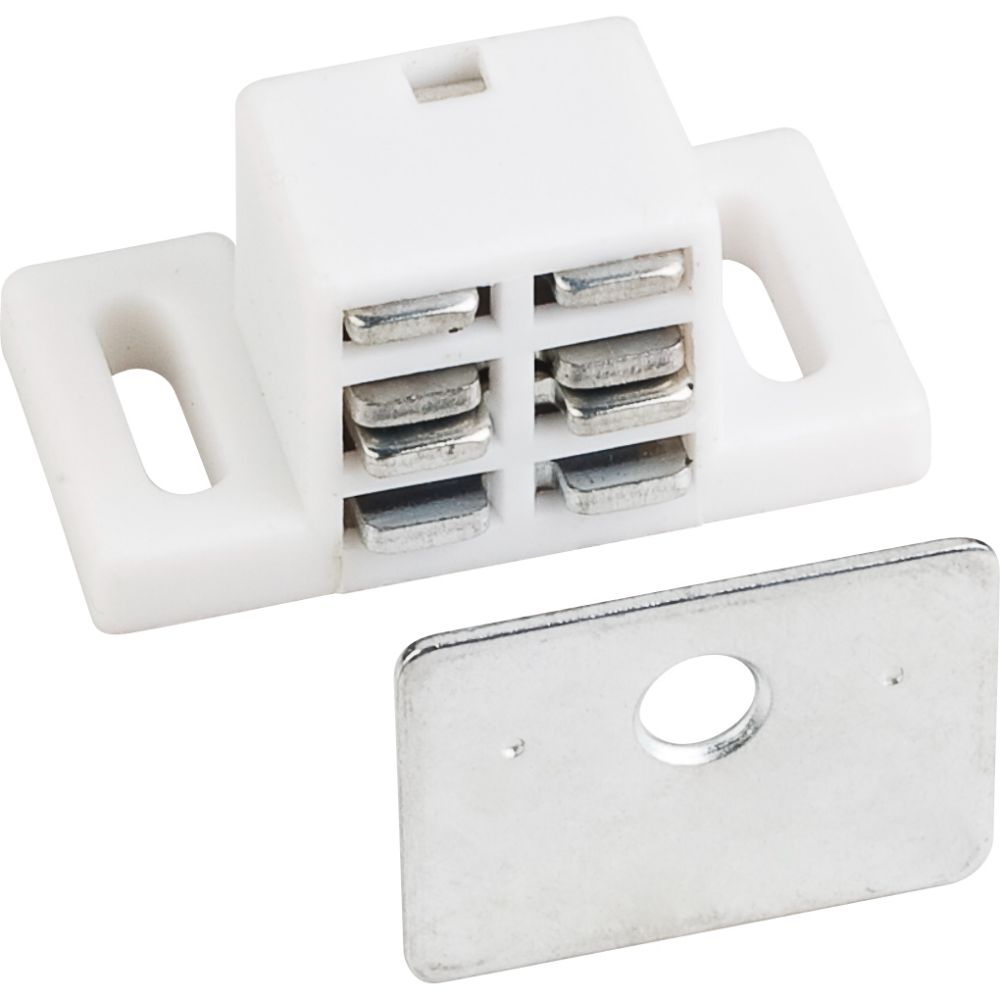 Hardware Resources 50650 25 lb White Single Magnetic Catch with Zinc Strike