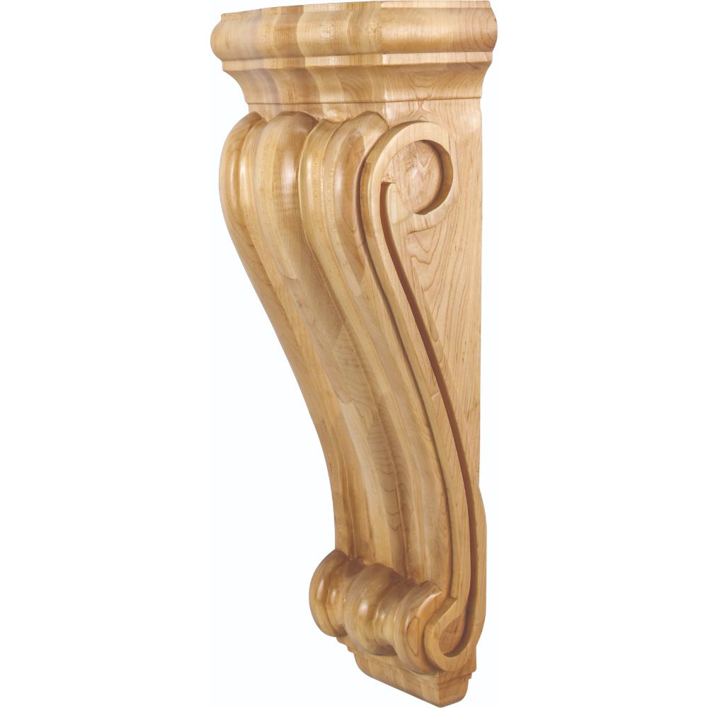 Hardware Resources CORN-5MP 8-1/2" W x 5-1/2" D x 22" H Maple Scrolled Corbel