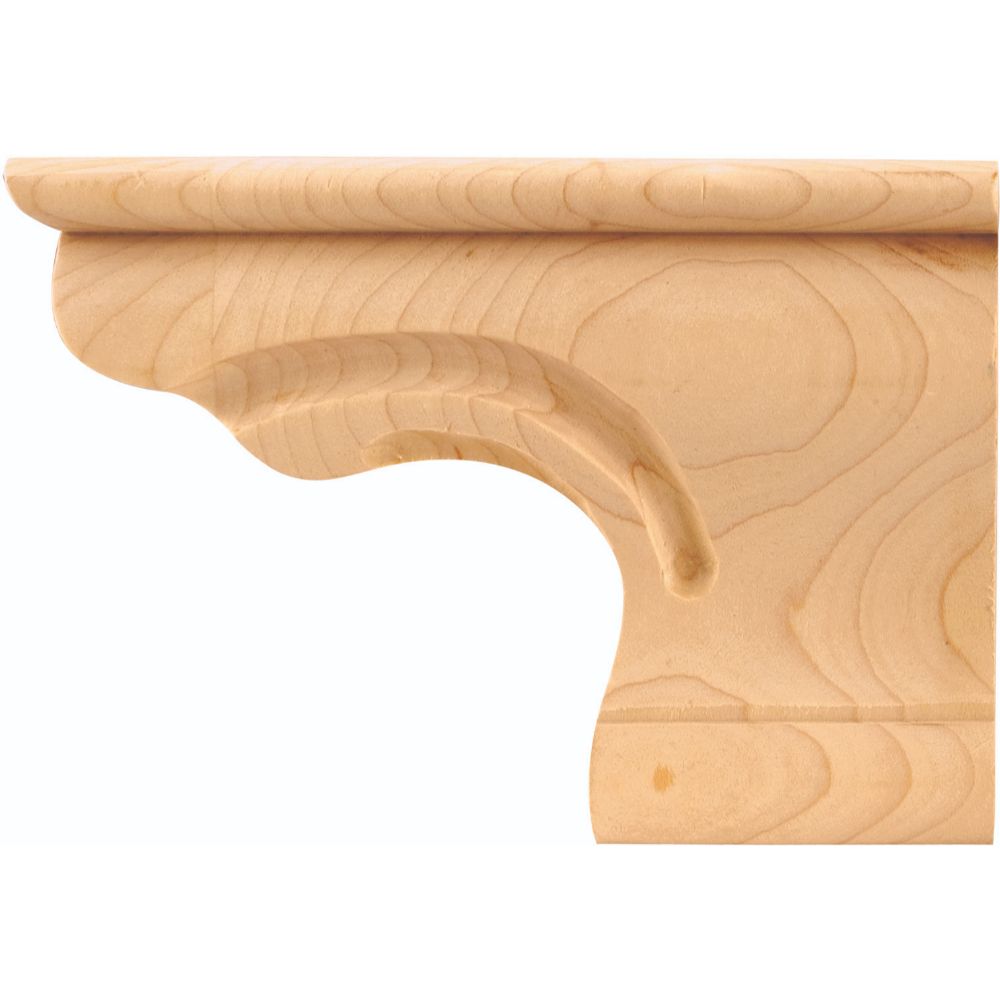 Hardware Resources PFR-B-MP 6-3/8" W x 1" D x 4-1/2" H Maple Beaded Right Corner Pedestal Foot