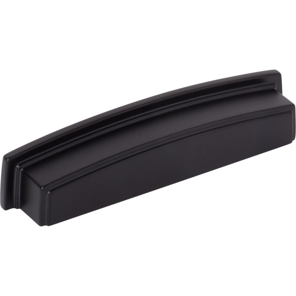 Jeffrey Alexander by Hardware Resources 141-128MB 128 mm Center Matte Black Square-to-Center Square Renzo Cabinet Cup Pull