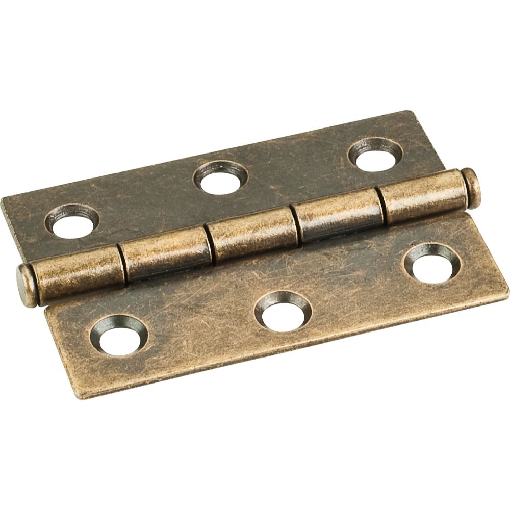 Hardware Resources 33528AB Antique Brass 2-1/2" x 1-11/16" Single Full Swaged Butt Hinge