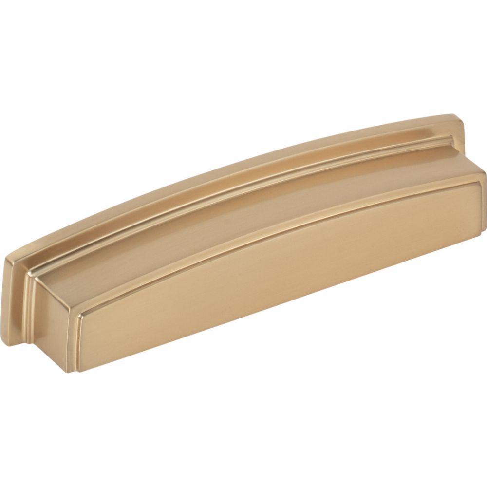 Jeffrey Alexander by Hardware Resources 141-128SBZ 128 mm Center Satin Bronze Square-to-Center Square Renzo Cabinet Cup Pull