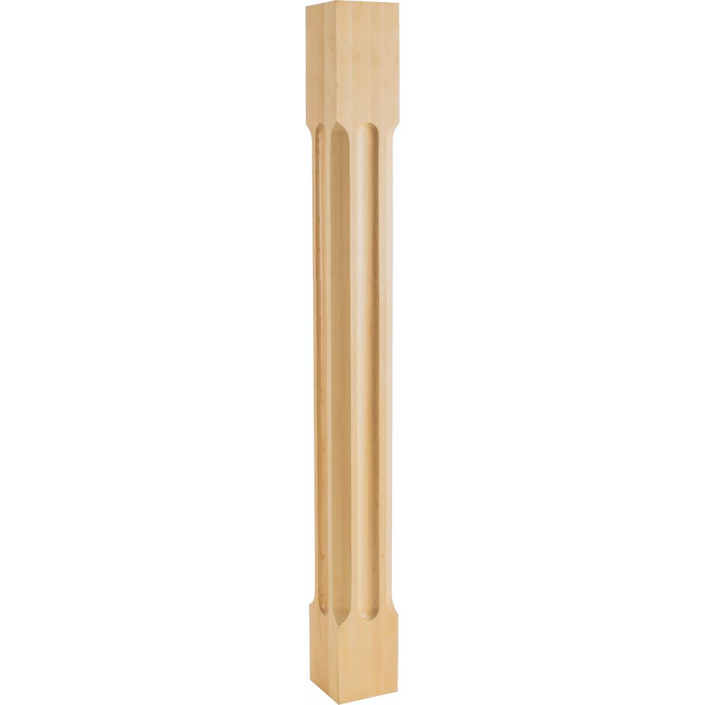 Hardware Resources P78-RW 3-1/2" W x 3-1/2" D x 35-1/2" H Rubberwood Scooped Post