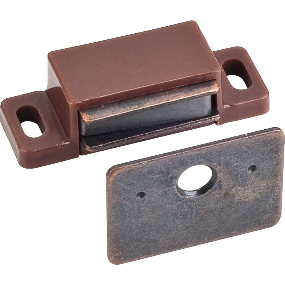 Hardware Resources 50636 15 lb Brown Single Magnetic Catch with Bronze Strike