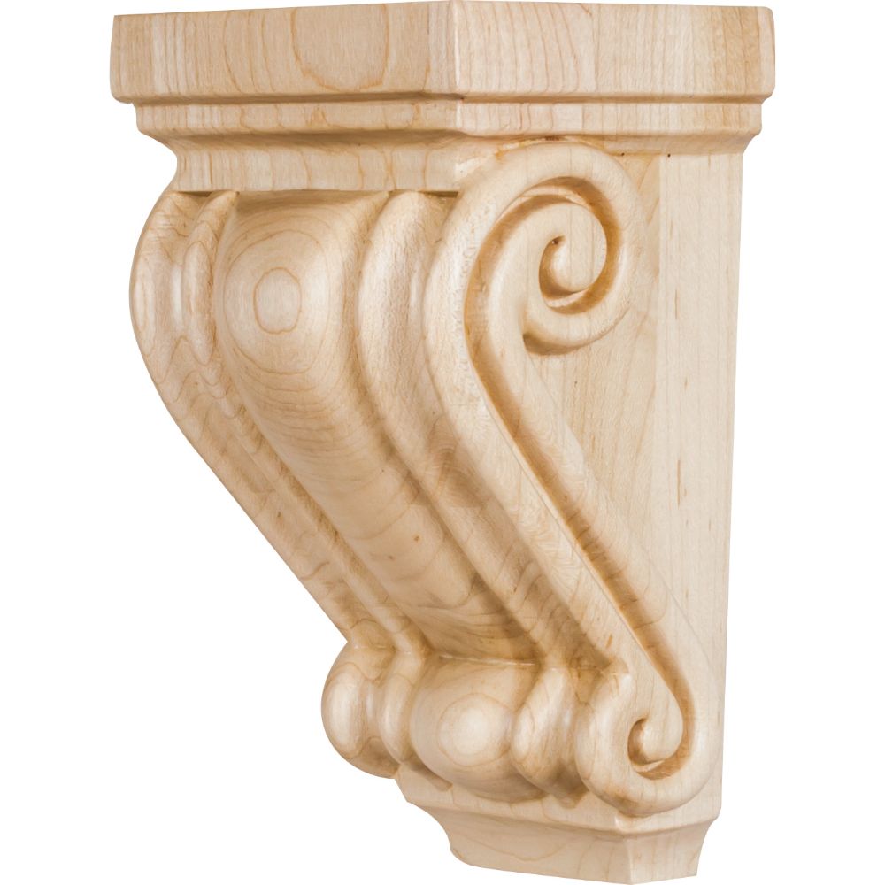 Hardware Resources CORC-6-WB 3-3/4" W x 3-1/2" D x 6-1/2" H White Birch Scrolled Corbel
