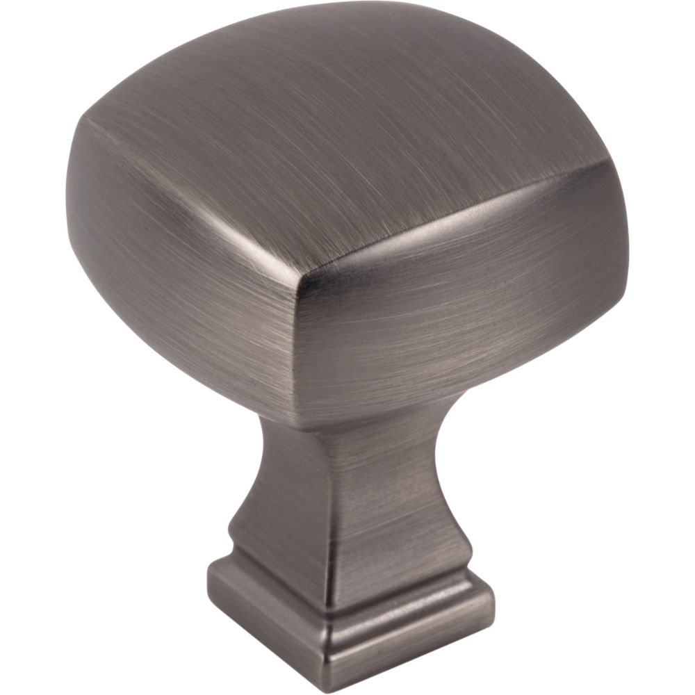 Jeffrey Alexander by Hardware Resources 278BNBDL 1-1/8" Overall Length Brushed Pewter Square Audrey Cabinet Knob
