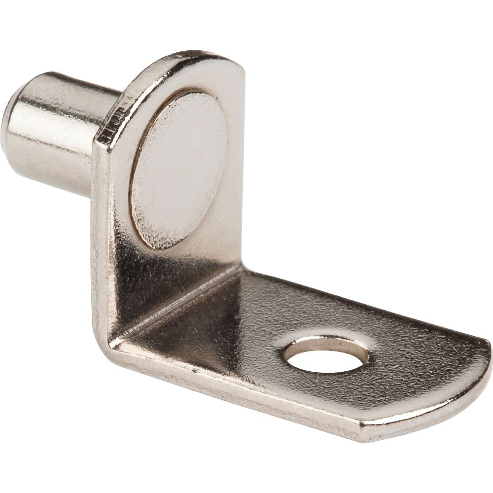 Hardware Resources 1610BN Bright Nickel 1/4" Pin Angled Shelf Support with 3/4" Arm and 1/8" Hole - Priced and Sold by the Thousand. Order 1 for 1,000 Pieces