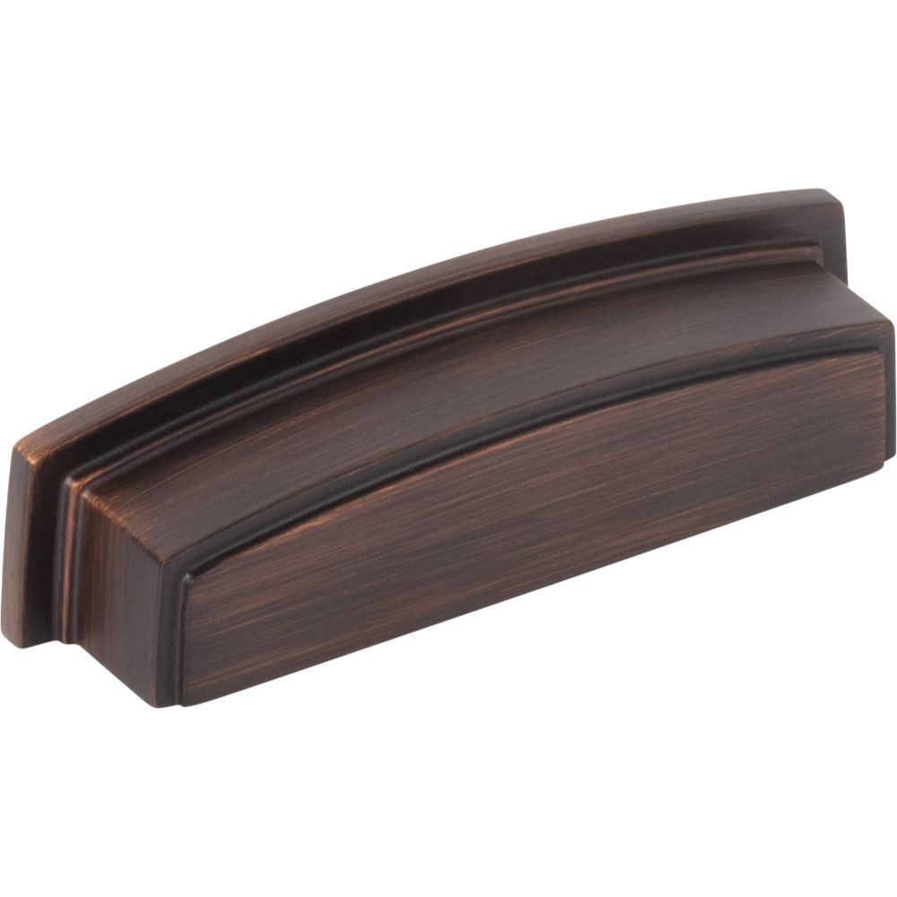 Jeffrey Alexander by Hardware Resources 141-96DBAC 96 mm Center Brushed Oil Rubbed Bronze Square-to-Center Square Renzo Cabinet Cup Pull