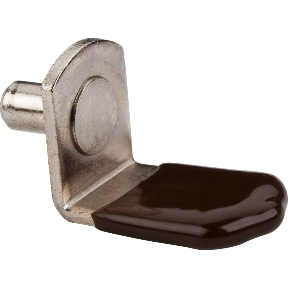 Hardware Resources 1708BN Bright Nickel 5 mm Pin Angled Shelf Support with 3/4" Arm and Brown Sleeve - Priced and Sold by the Thousand. Order 1 for 1,000 Pieces