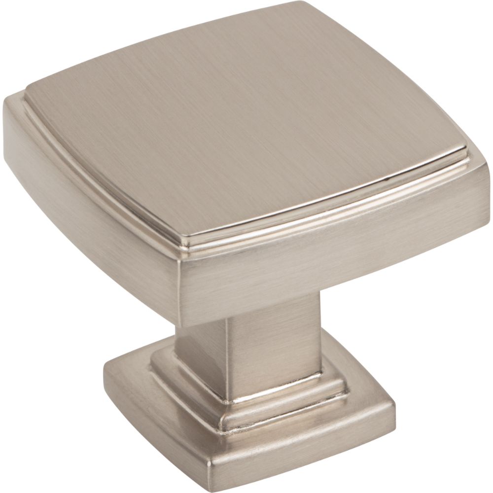 Jeffrey Alexander by Hardware Resources 141SN 1-1/4" Overall Length Satin Nickel Square Renzo Cabinet Knob
