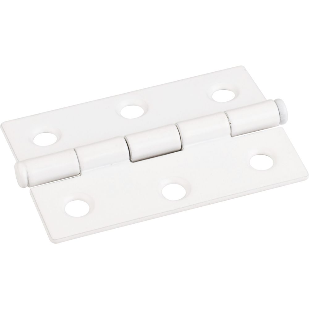 Hardware Resources 33528BWH Bright White 2-1/2" x 1-11/16" Single Full Swaged Butt Hinge