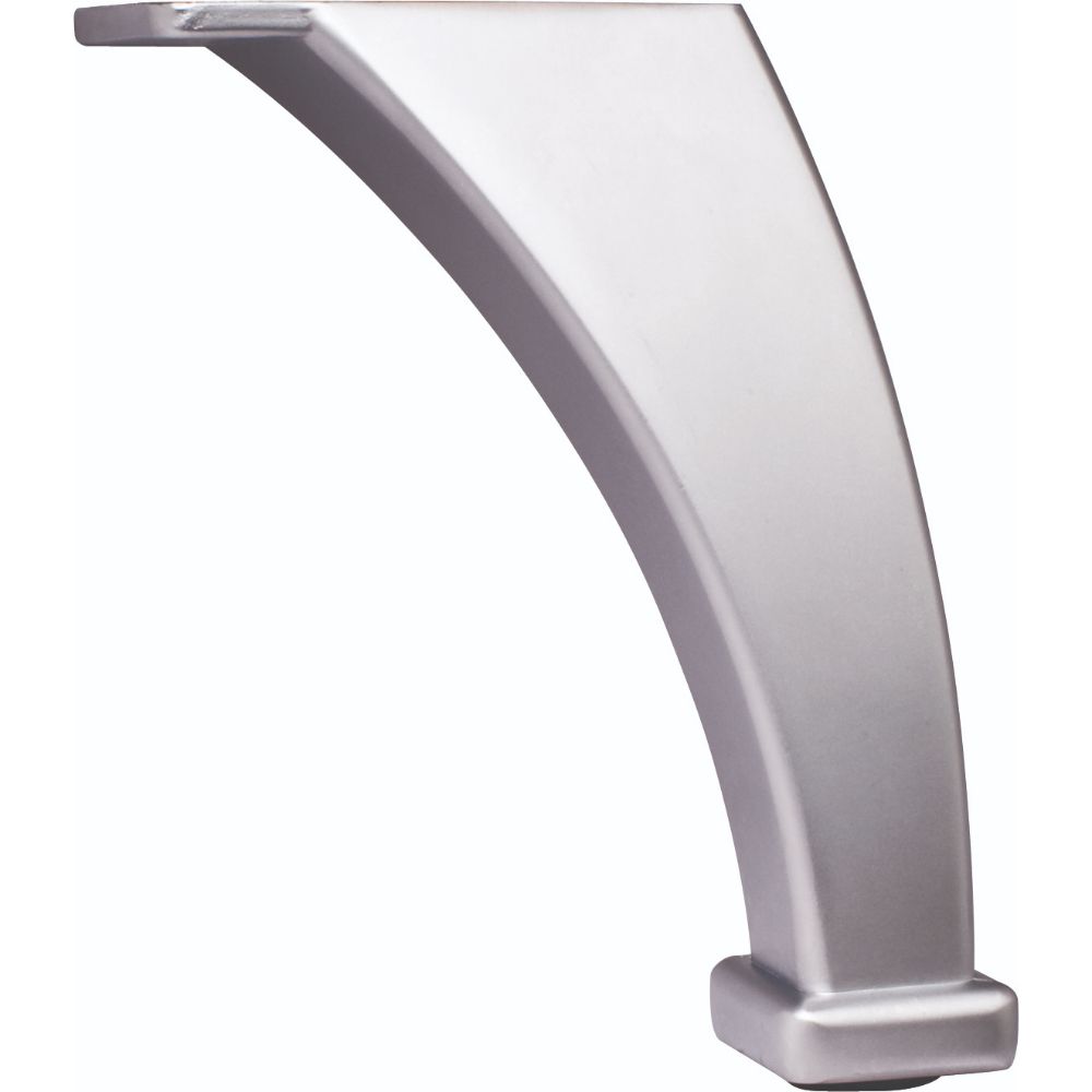 Hardware Resources 89101-DC 4-1/8" H Dull Chrome Square Curved Metal Furniture Leg