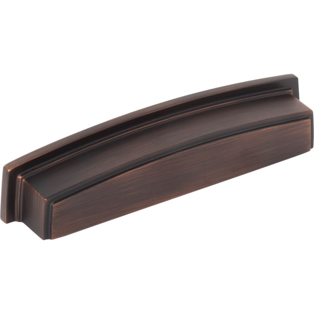 Jeffrey Alexander by Hardware Resources 141-128DBAC 128 mm Center Brushed Oil Rubbed Bronze Square-to-Center Square Renzo Cabinet Cup Pull