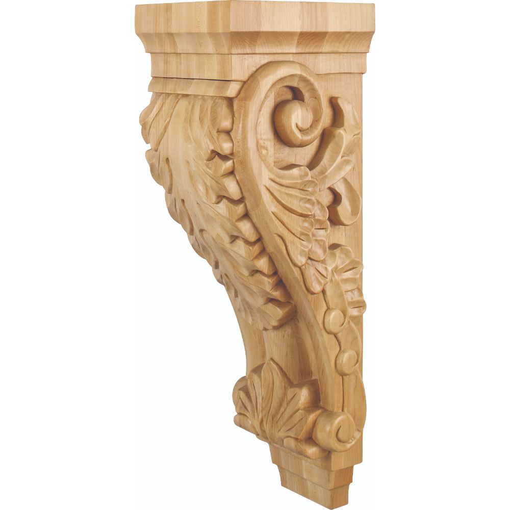 Hardware Resources CORBB-3MP 6-3/4" W x 8" D x 22" H Maple Acanthus Corbel