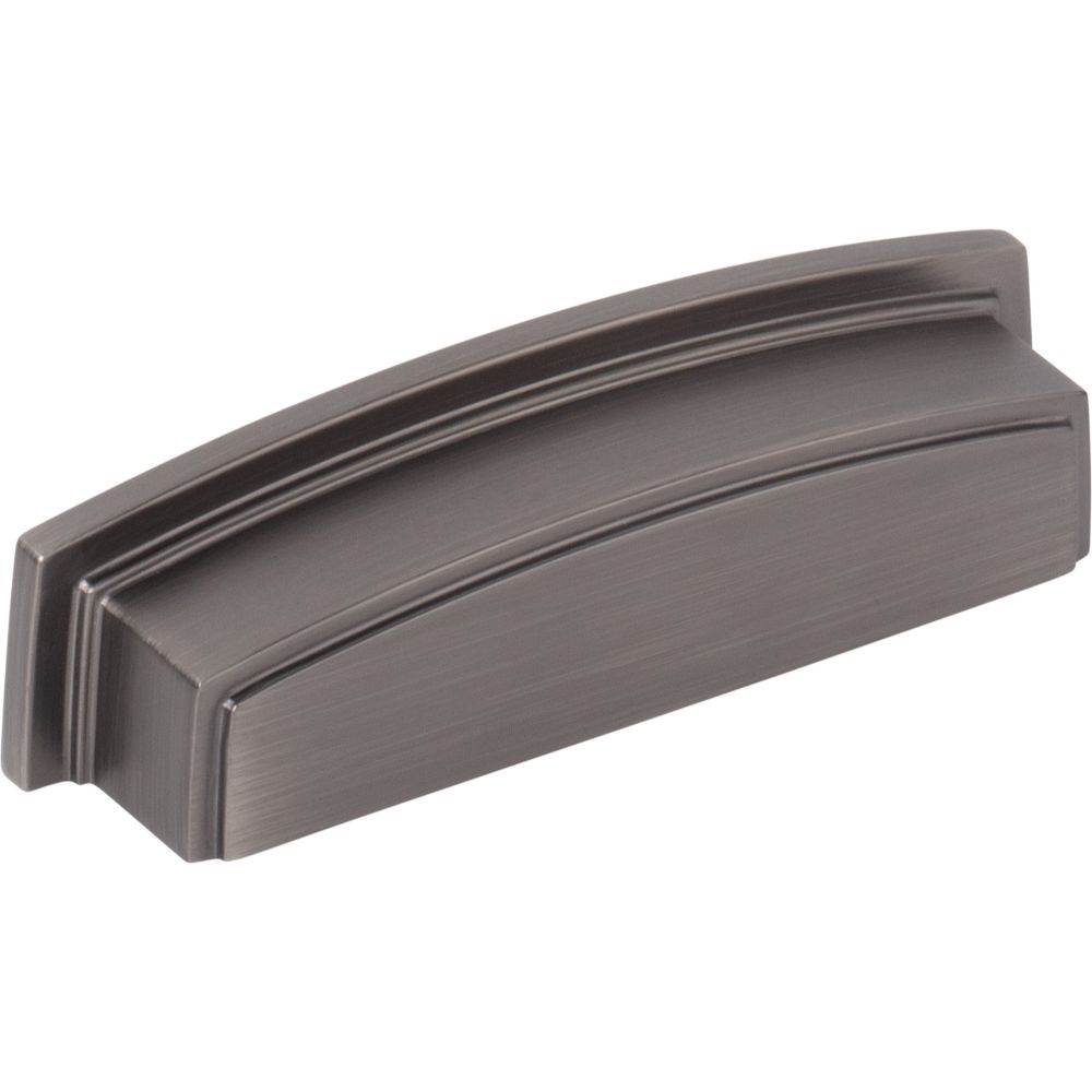 Jeffrey Alexander by Hardware Resources 141-96BNBDL 96 mm Center Brushed Pewter Square-to-Center Square Renzo Cabinet Cup Pull