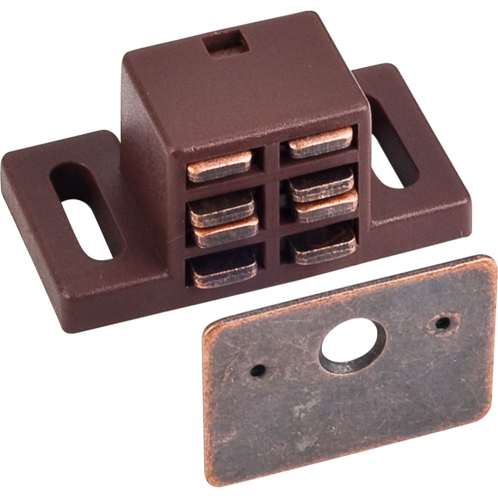 Hardware Resources 50652 25 lb Brown Single Magnetic Catch with Bronze Strike and Screws