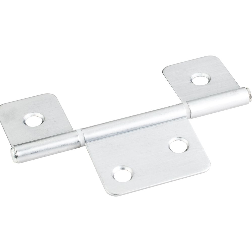 Hardware Resources 20251BC Brushed Chrome 3-1/2" Three Leaf Fixed Pin Swaged Non-Mortise Hinge