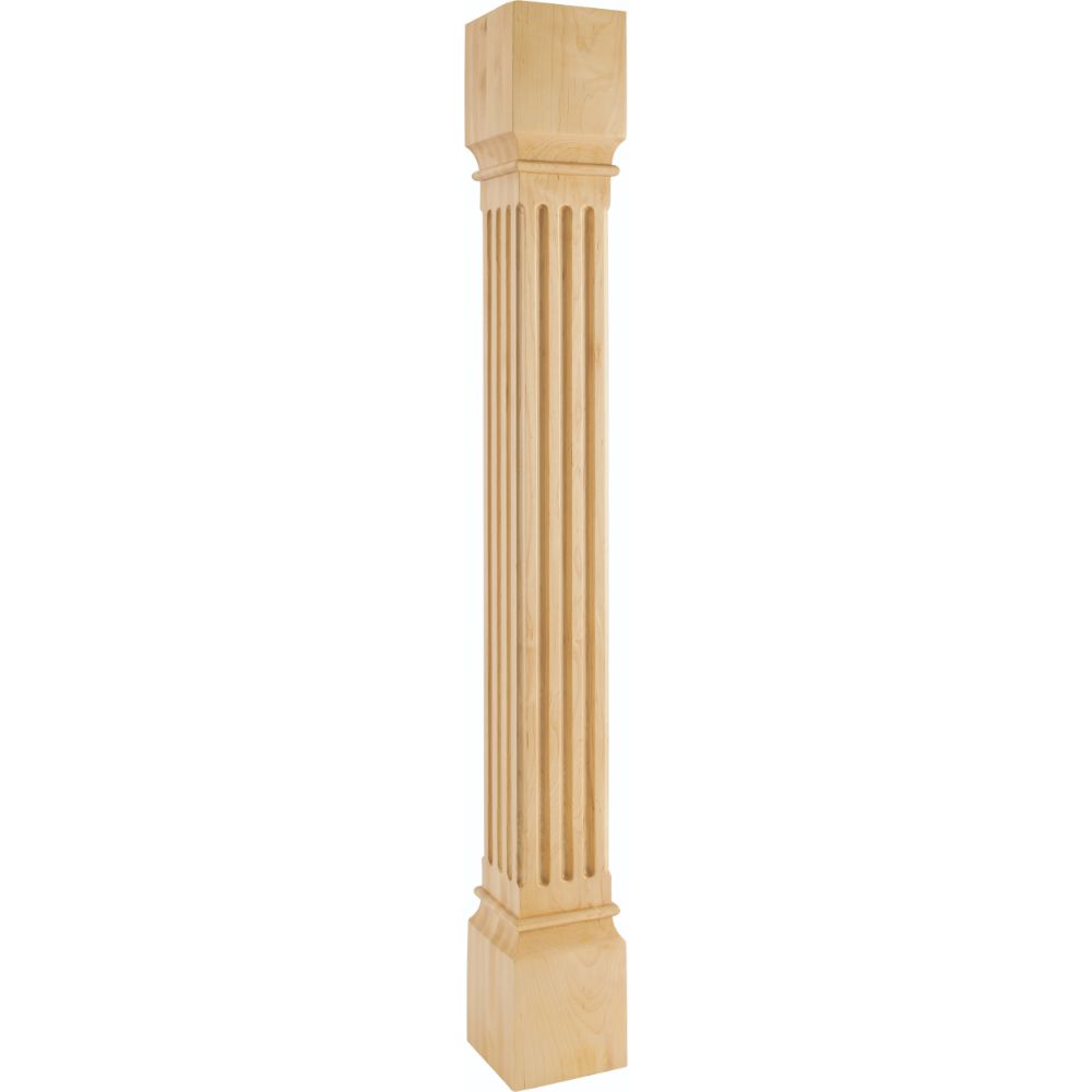 Hardware Resources P27-5-42-WB 5" W x 5" D x 42" H White Birch Fluted Post