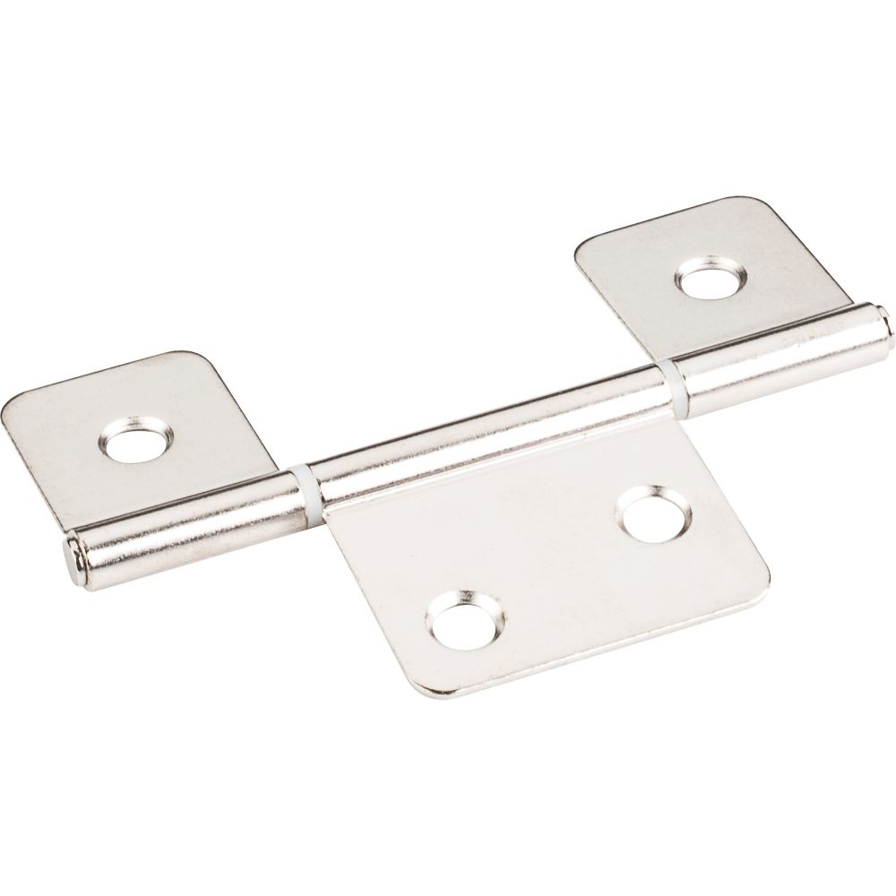 Hardware Resources 20251BN Bright Nickel 3-1/2" Three Leaf Fixed Pin Swaged Non-Mortise Hinge