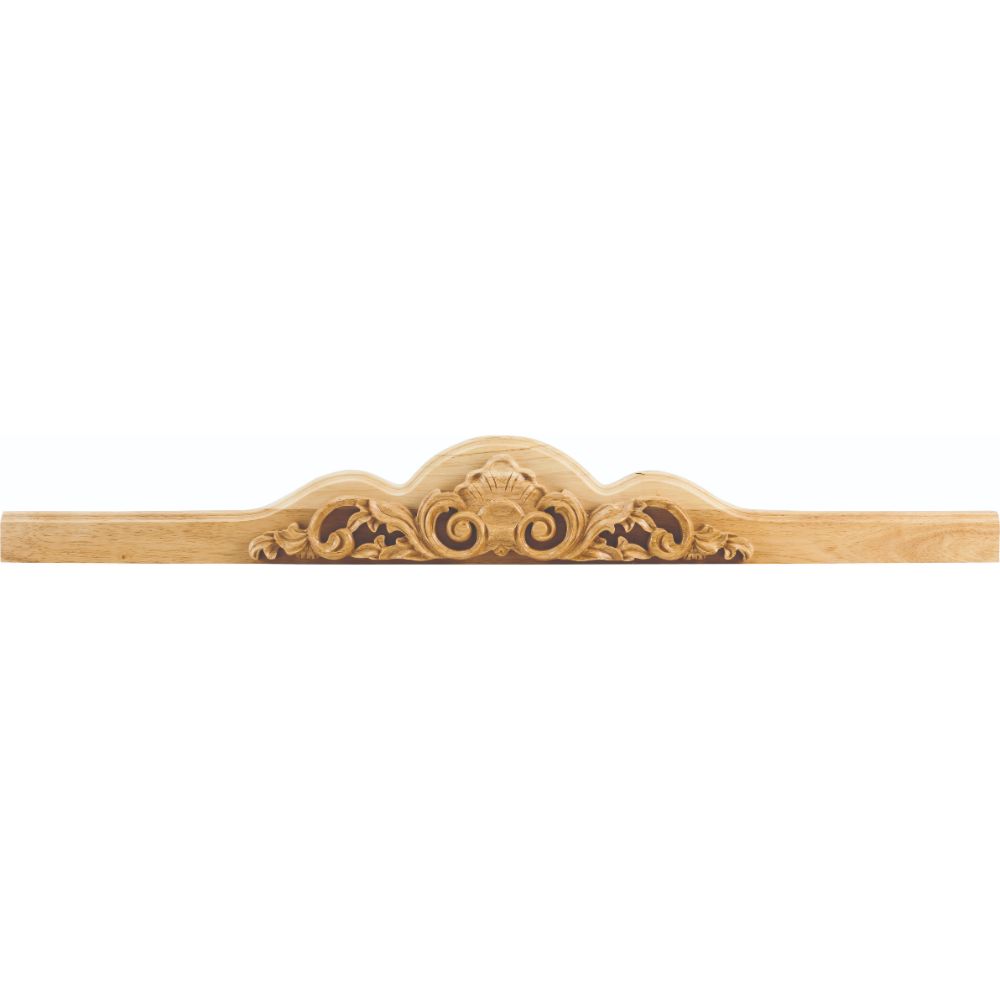 Hardware Resources AP001-RW 40" W x 1-1/2" D x 5" H Hand Carved Rubberwood Shell Valance