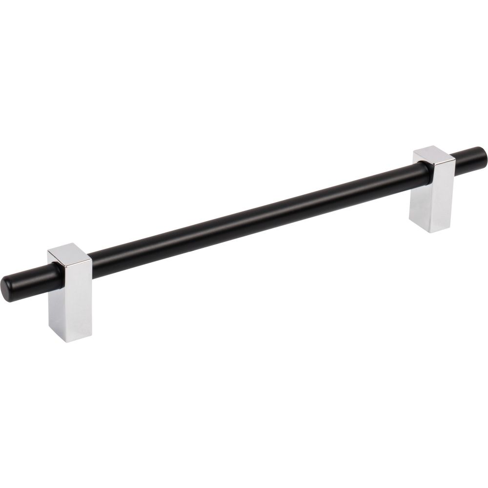Jeffrey Alexander by Hardware Resources 478-192MBPC 192 mm Center-to-Center Matte Black with Polished Chrome Larkin Cabinet Bar Pull