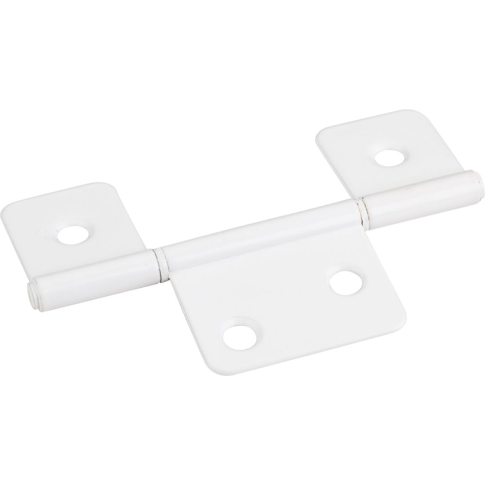 Hardware Resources 20251BWH Bright White 3-1/2" Three Leaf Fixed Pin Swaged Non-Mortise Hinge