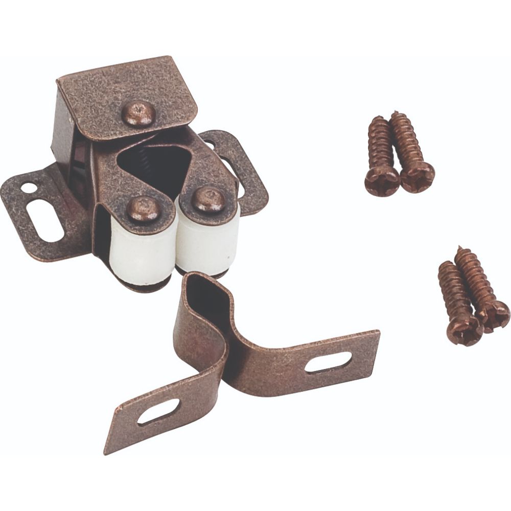 Hardware Resources RC01-DBAC Double Roller Catch with Strike and Screws - Dark Brushed Antique Copper