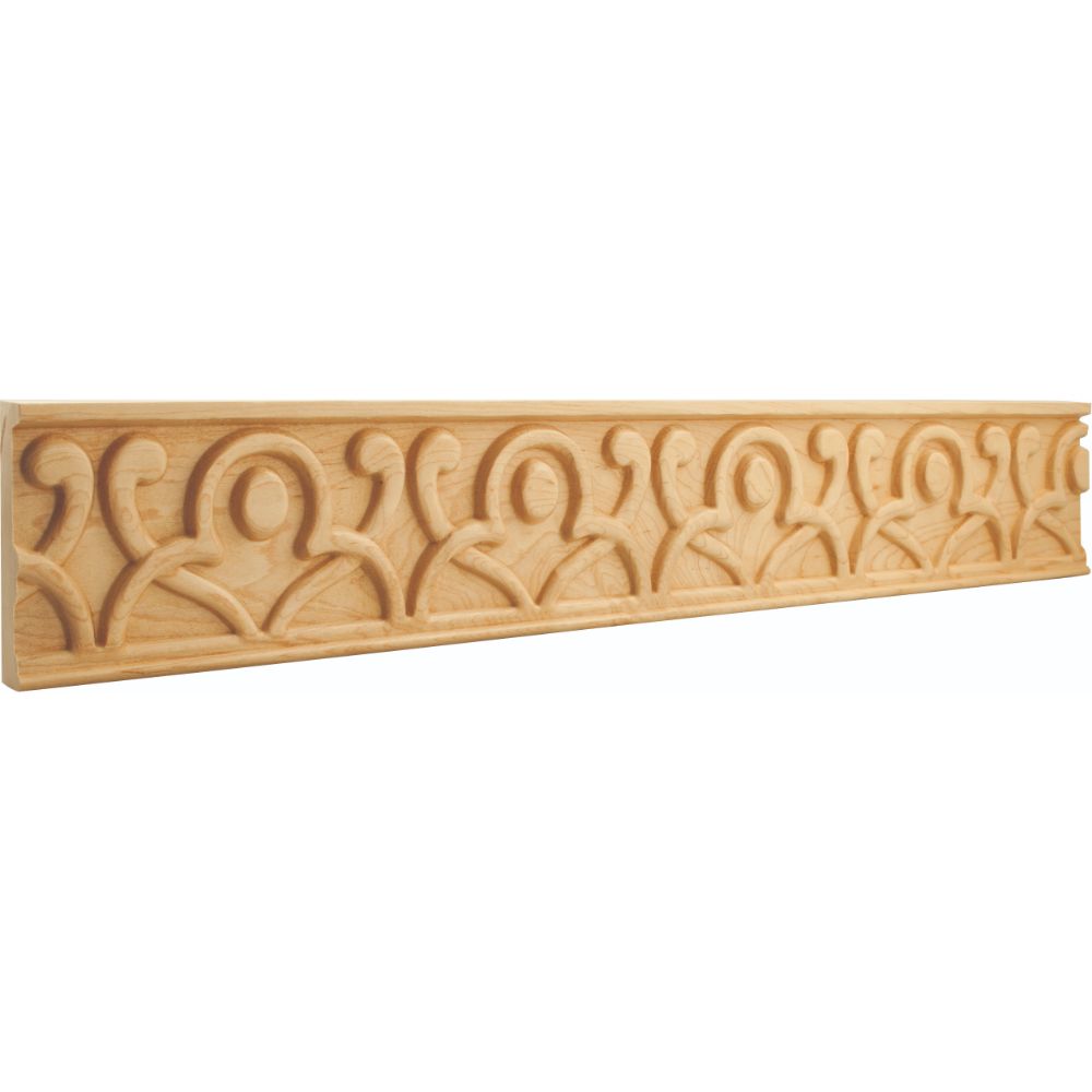 Hardware Resources HCM13MP 7/8" D x 4" H Maple Geometric Hand Carved Moulding