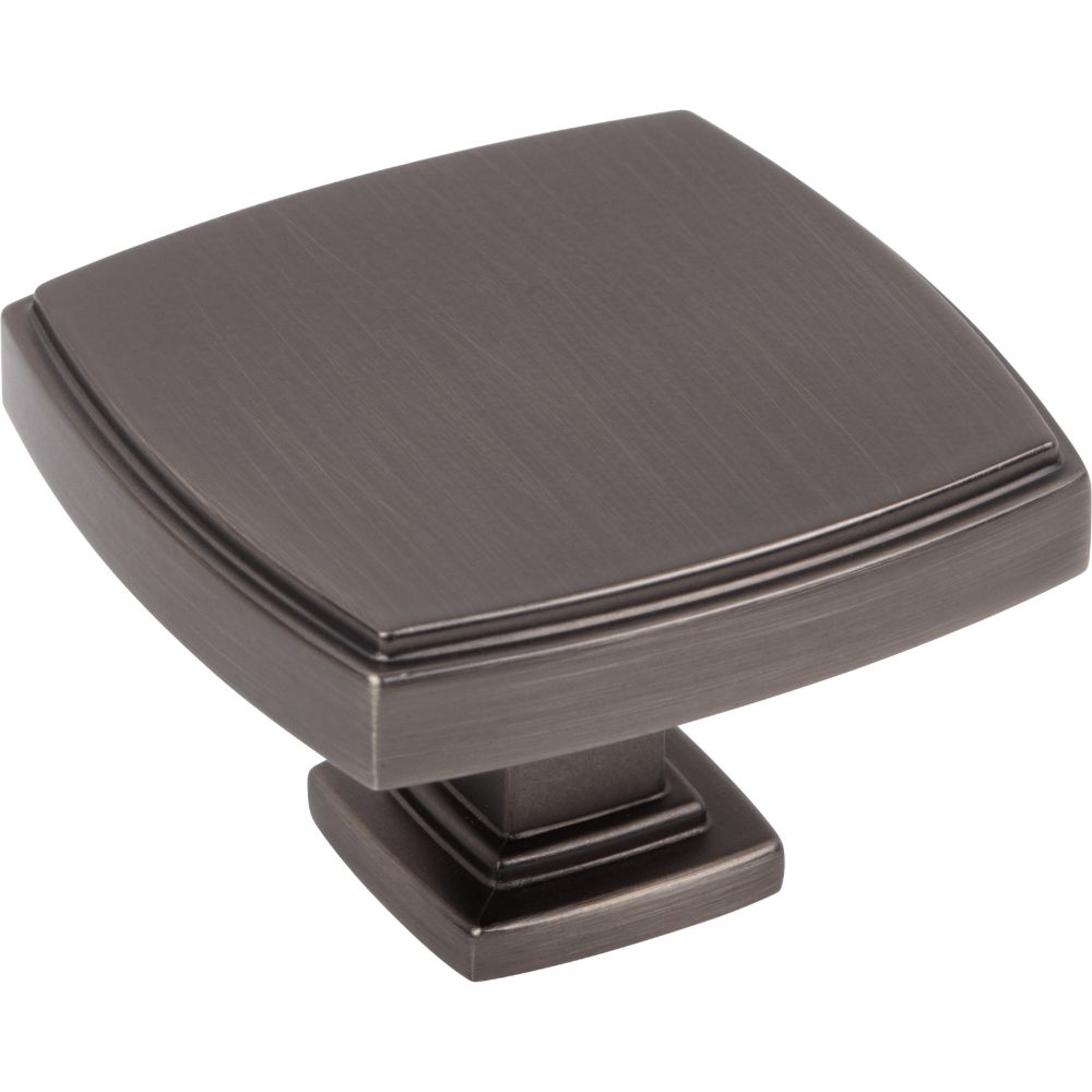 Jeffrey Alexander by Hardware Resources 141L-BNBDL 1-3/4" Overall Length Brushed Pewter Square Renzo Cabinet Knob