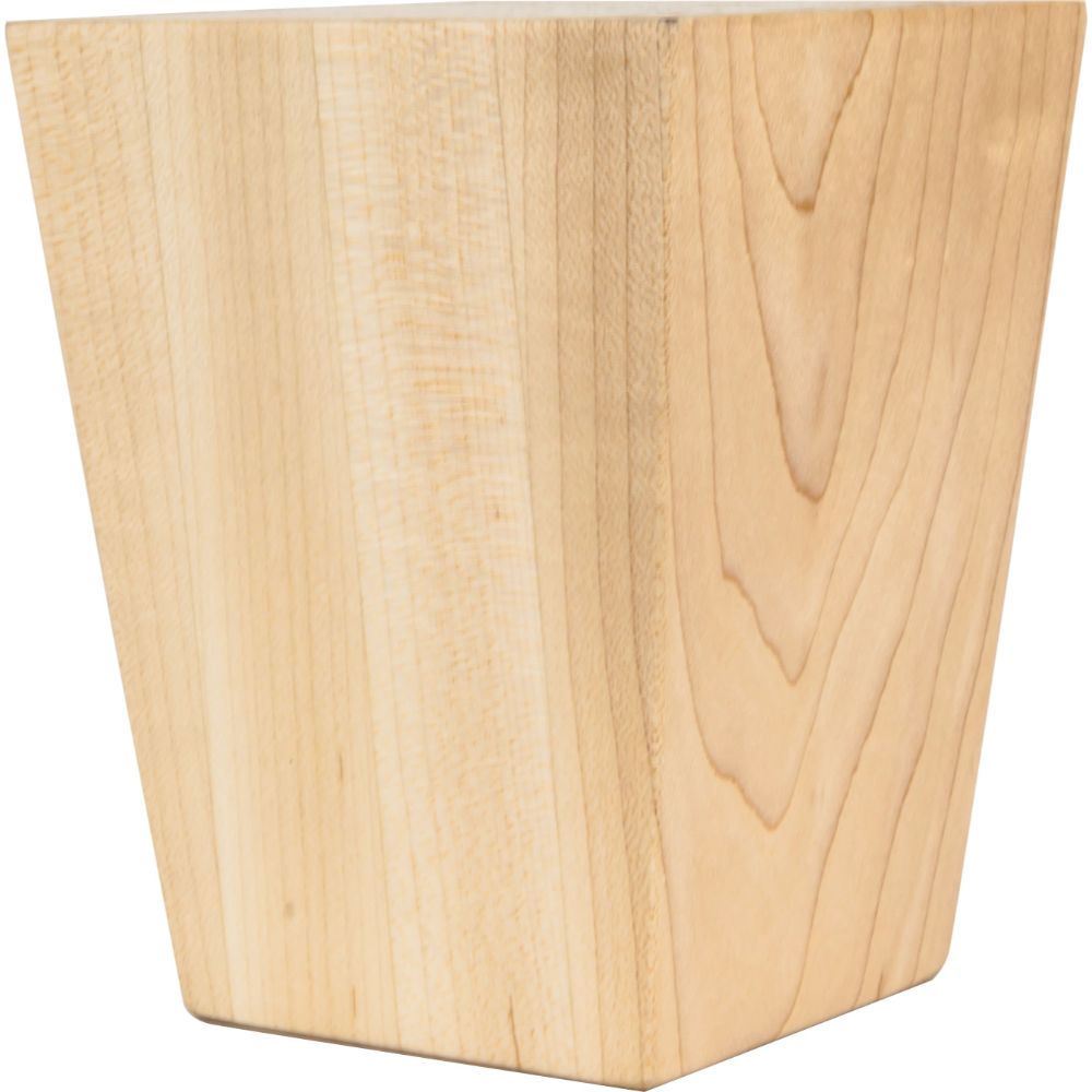 Hardware Resources BF34-3.5-HMP 3-1/2" W x 3-1/2" D x 4-1/2" H Hard Maple Square Tapered Shaker Bun Foot