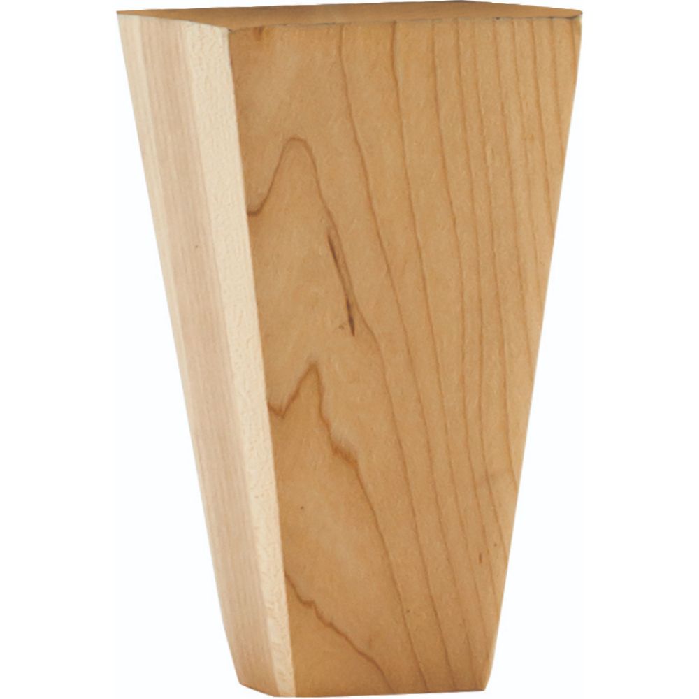 Hardware Resources BF34ALD 2-1/4" W x 2-1/4" D x 4 H" Alder Square Tapered Shaker Bun Foot