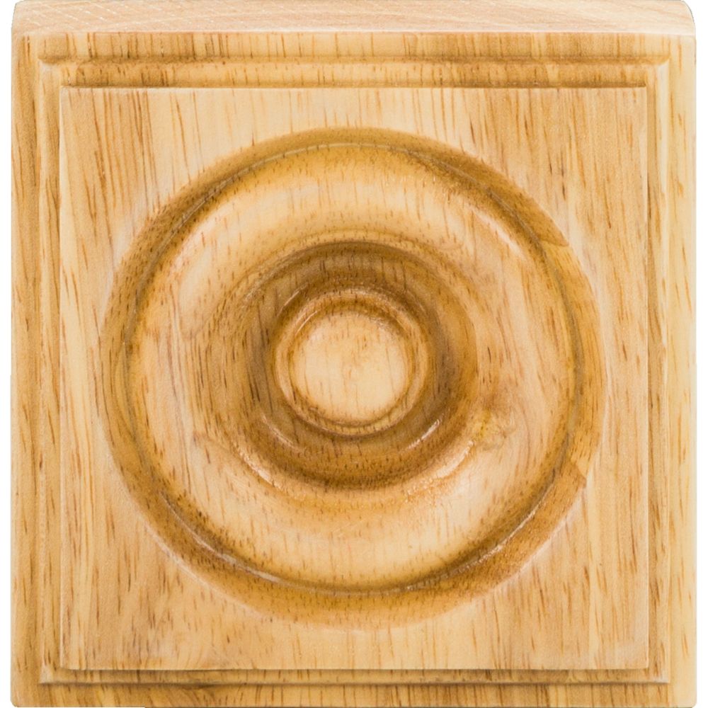 Hardware Resources ROS5-RW 3-1/2" W x 7/8" D x 3-1/2" H Rubberwood Traditional Rosette
