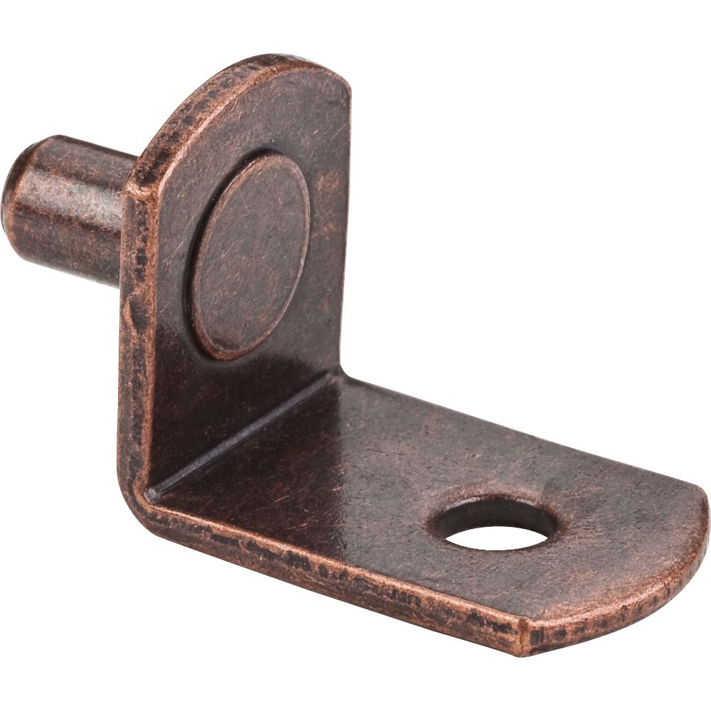 Hardware Resources 1707AC Antique Copper 5 mm Pin Angled Shelf Support with 3/4" Arm and 1/8" Hole - Priced and Sold by the Thousand. Order 1 for 1,000 Pieces