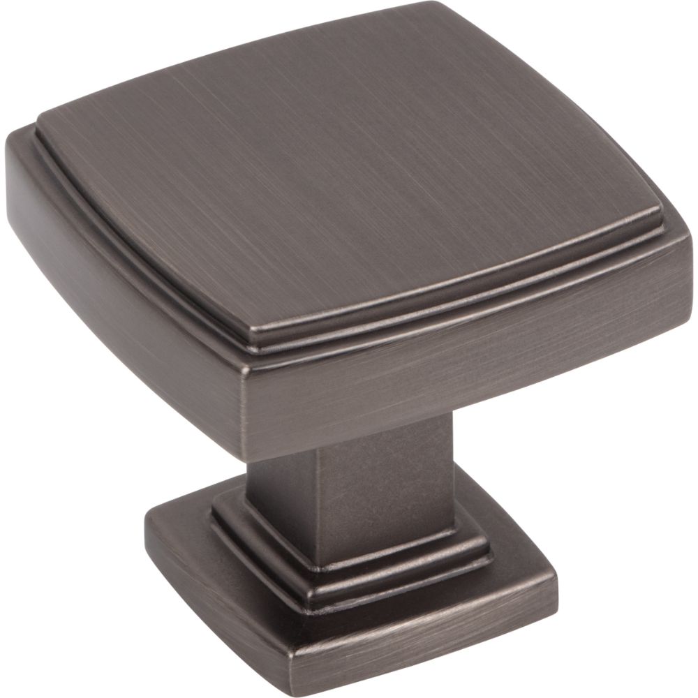 Jeffrey Alexander by Hardware Resources 141BNBDL 1-1/4" Overall Length Brushed Pewter Square Renzo Cabinet Knob