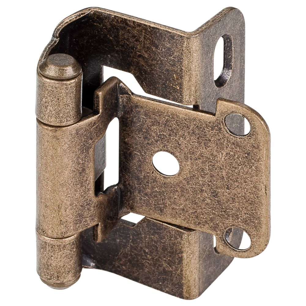 Hardware Resources H7441BB 1/2" Overlay Self-closing Partial Wrap 2 Hole Burnished Brass