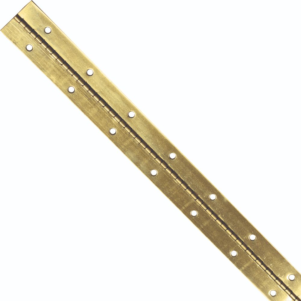 Hardware Resources 5413 Polished Brass 1-1/2" 21 Gauge Steel Piano Hinge in 6 ft Length