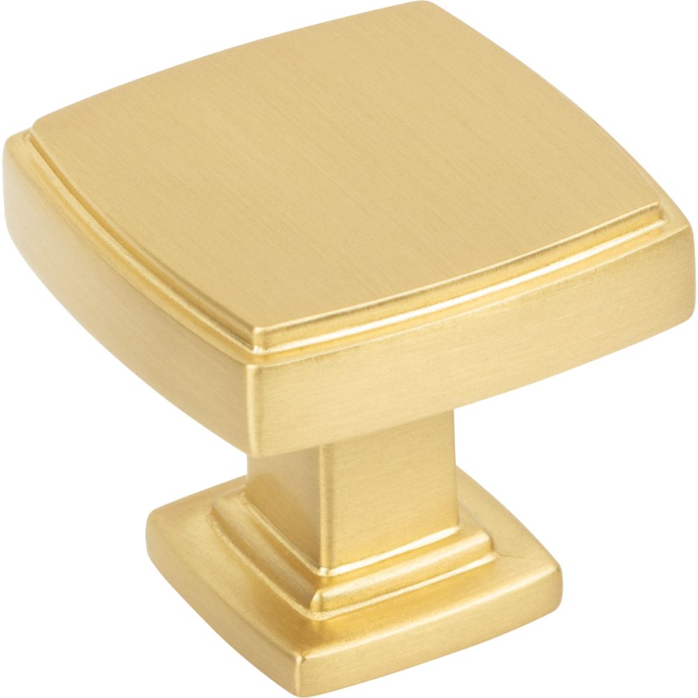 Jeffrey Alexander by Hardware Resources 141BG 1-1/4" Overall Length Brushed Gold Square Renzo Cabinet Knob