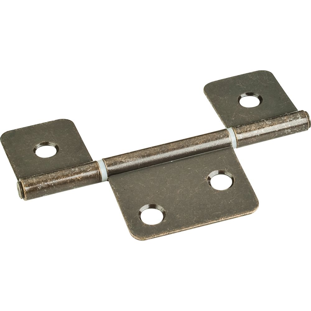 Hardware Resources 20251AB Antique Brass 3-1/2" Three Leaf Fixed Pin Swaged Non-Mortise Hinge