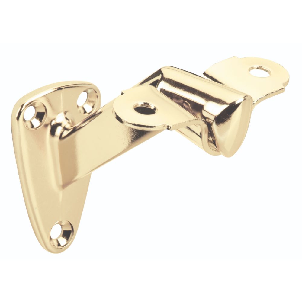 Hardware Resources HRB01-PB 1-7/16" x 2-1/2" Heavy Duty Handrail Bracket with  3-3/8" Projection -  Polished Brass