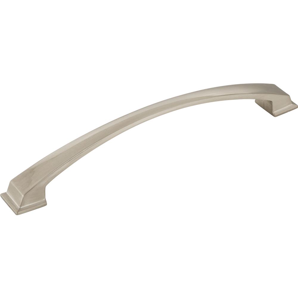 Jeffrey Alexander by Hardware Resources Roman Cabinet Pull 8-3/4" Overall Length Cabinet Pull, 192 mm Center to Center in Satin Nickel