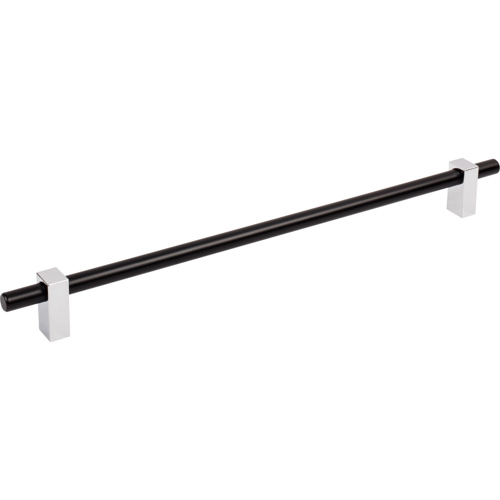 Jeffrey Alexander by Hardware Resources 478-305MBPC 305 mm Center-to-Center Matte Black with Polished Chrome Larkin Cabinet Bar Pull
