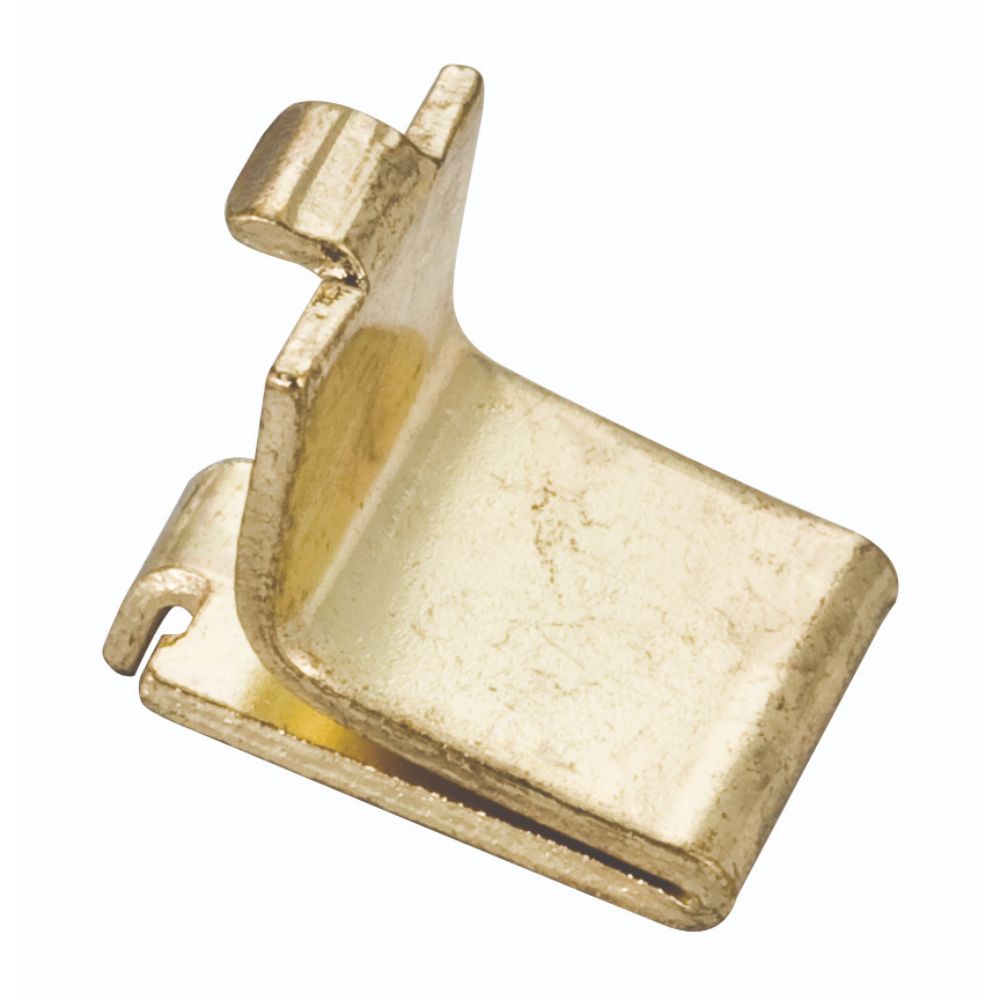 Hardware Resources 1460BR-R Brass Plated Shelf Clip, Retail Pack