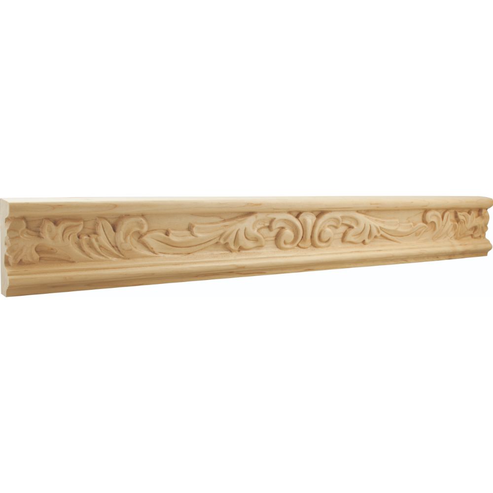 Hardware Resources HCM06CH 1" D x 3" H Cherry Acanthus Leaf Hand Carved Moulding