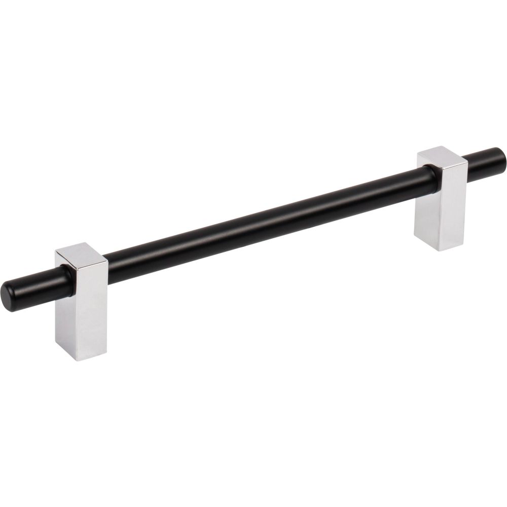 Jeffrey Alexander by Hardware Resources 478-160MBPC 160 mm Center-to-Center Matte Black with Polished Chrome Larkin Cabinet Bar Pull