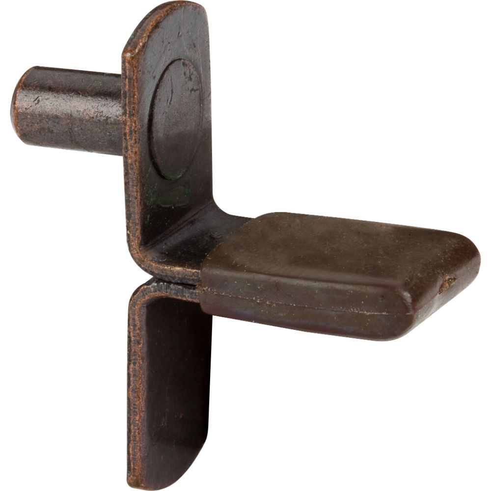 Hardware Resources 1915AC Antique Copper 1/4" Pin Shelf Support with 7/8" Arm and Brown Sleeve - Priced and Sold by the Thousand