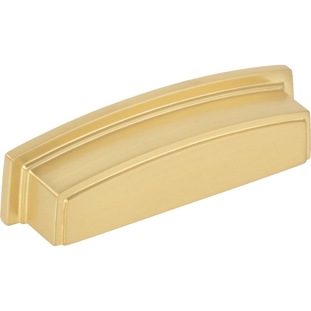 Jeffrey Alexander by Hardware Resources 141-96BG 96 mm Center Brushed Gold Square-to-Center Square Renzo Cabinet Cup Pull