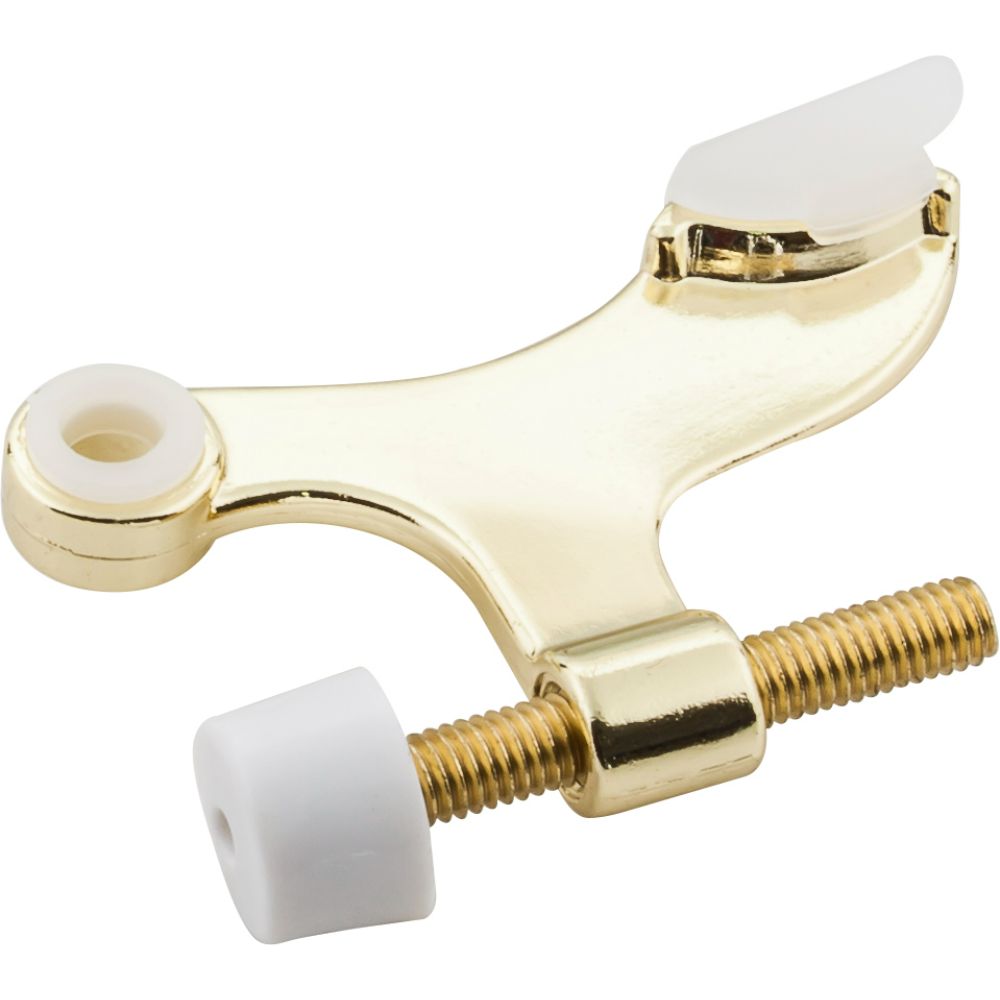 Hardware Resources DS01-PB Hinge Pin Door Stop with Self-Adjusting Pad - Polished Brass