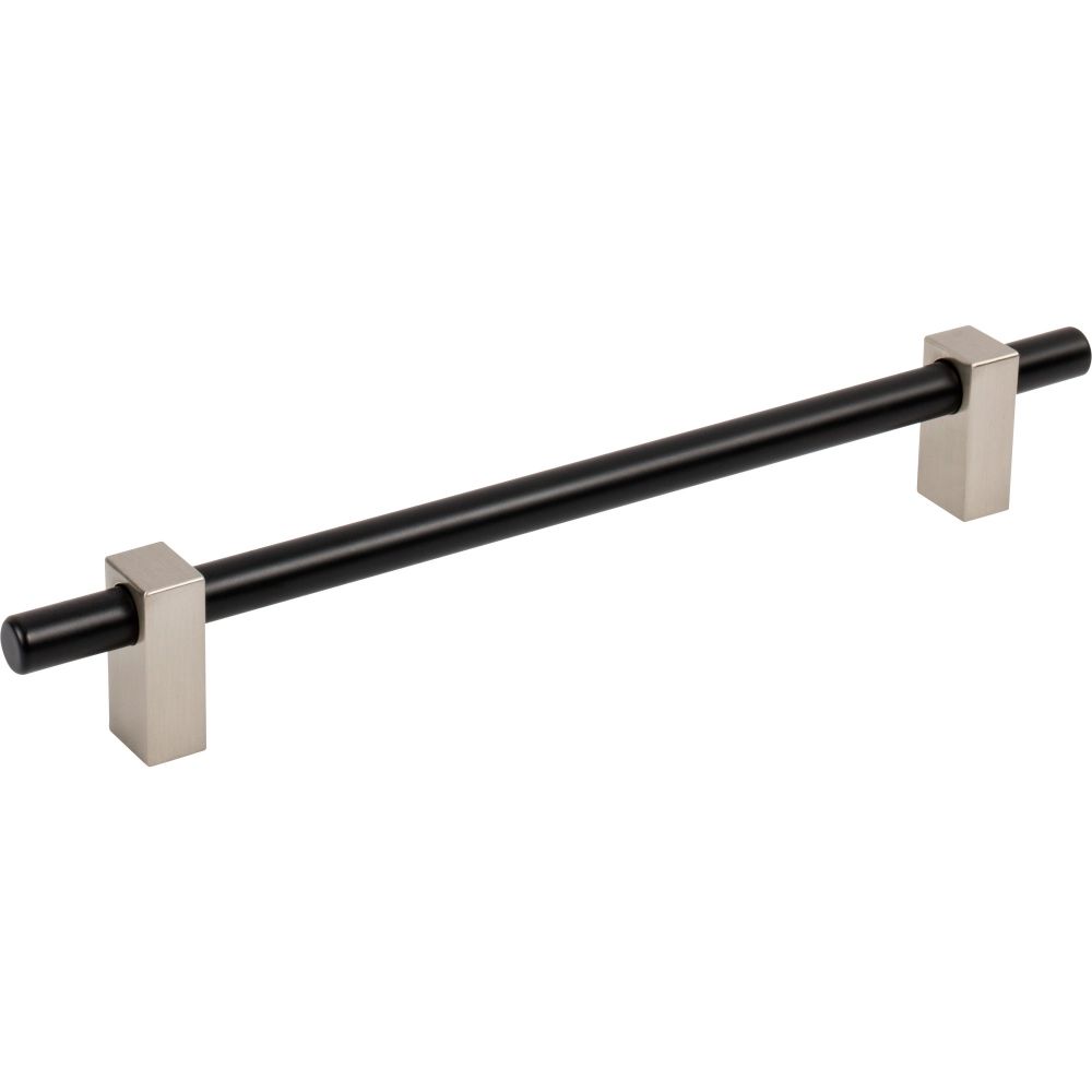 Jeffrey Alexander by Hardware Resources 478-192MBSN 192 mm Center-to-Center Matte Black with Satin Nickel Larkin Cabinet Bar Pull